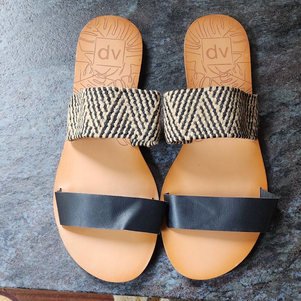 DV by Dolce Vita Daedra Woven Stretch Two Band Slide Sandals Size 9 - Picture 4 of 11
